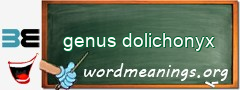 WordMeaning blackboard for genus dolichonyx